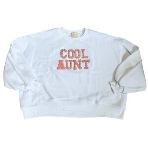 Judith March Women’s Sz S White Pink Cool Aunt Sweatshirt Custom Pullover